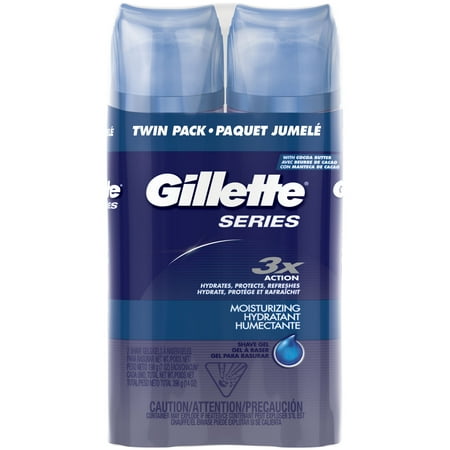Gillette Series Moisturizing Shave Gel Twin Pack, 14 Oz