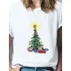 thumbnail image 1 of Ropa con estampado de Feliz Navidad de Año Nuevo para mujer, camisetas de estilo informal con estampado de ciervo de Navidad lindo, moda, 1 of 5
