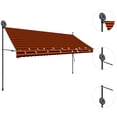 thumbnail image 3 of vidaXL Manual Retractable Awning with LED 137.8" Orange and Brown, 3 of 6