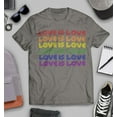thumbnail image 3 of S4E Men's Love is Love Rainbow Gay Pride T-Shirt Medium Charcoal, 3 of 4
