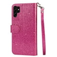 thumbnail image 3 of SaniMore for Samsung Galaxy S22 Ultra PU Leather Case, Magnetic Closure Flip Zipper Wallet Glitter Cover with Wrist Strap Card Slot & Kickstand Shockproof Protective Shell for Girls Ladies, Rose, 3 of 6