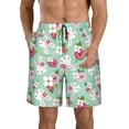 thumbnail image 2 of Uemuo Bunny And Rose Pattern Men's Swim Trunks Hawaiian Beach Bathing Suit Swimsuits Beach Quick-Dry Shorts with Pockets-3X-Large, 2 of 9