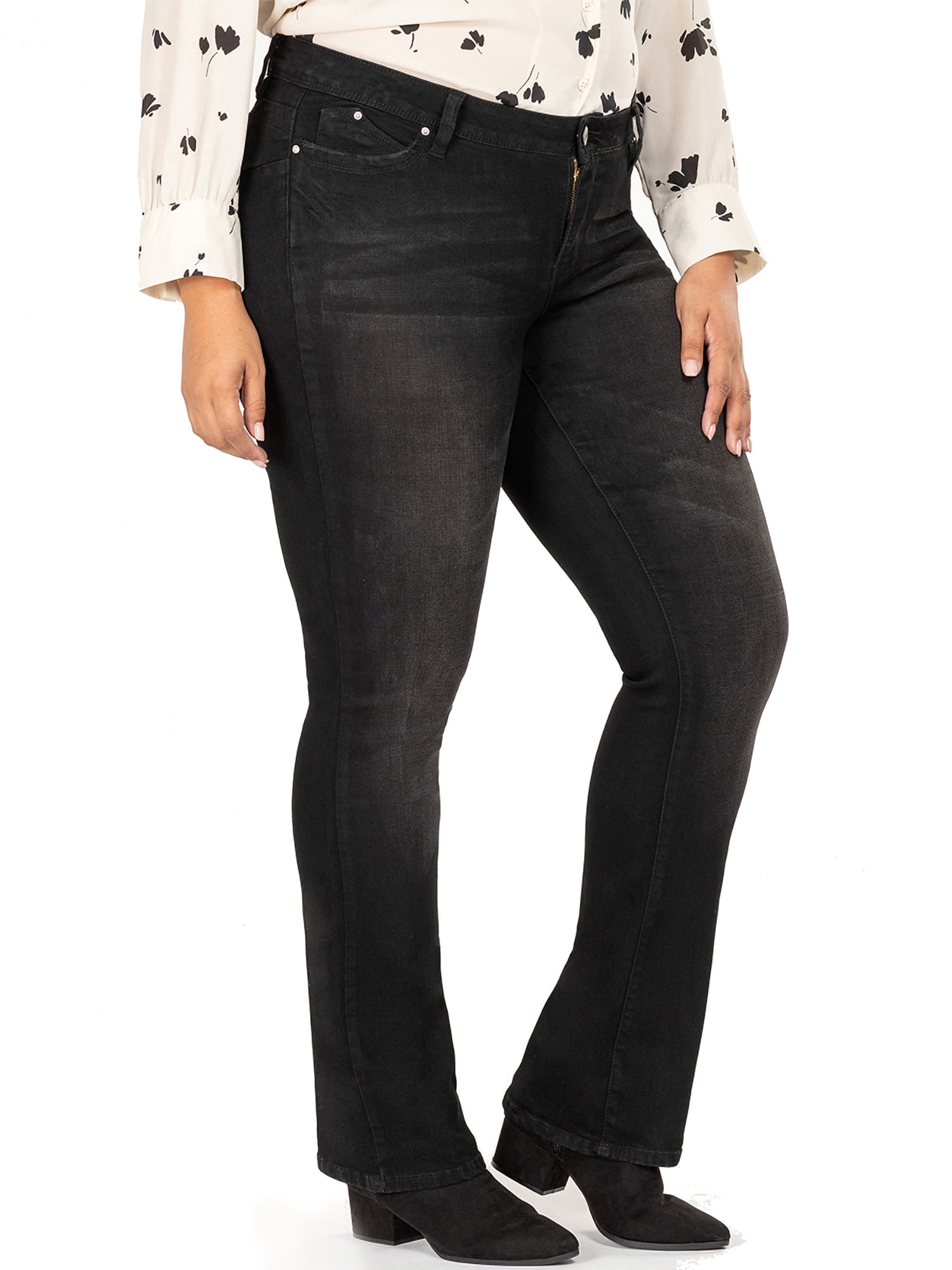 Royalty by YMI Women's Plus Size Mid Rise Bootcut Jean