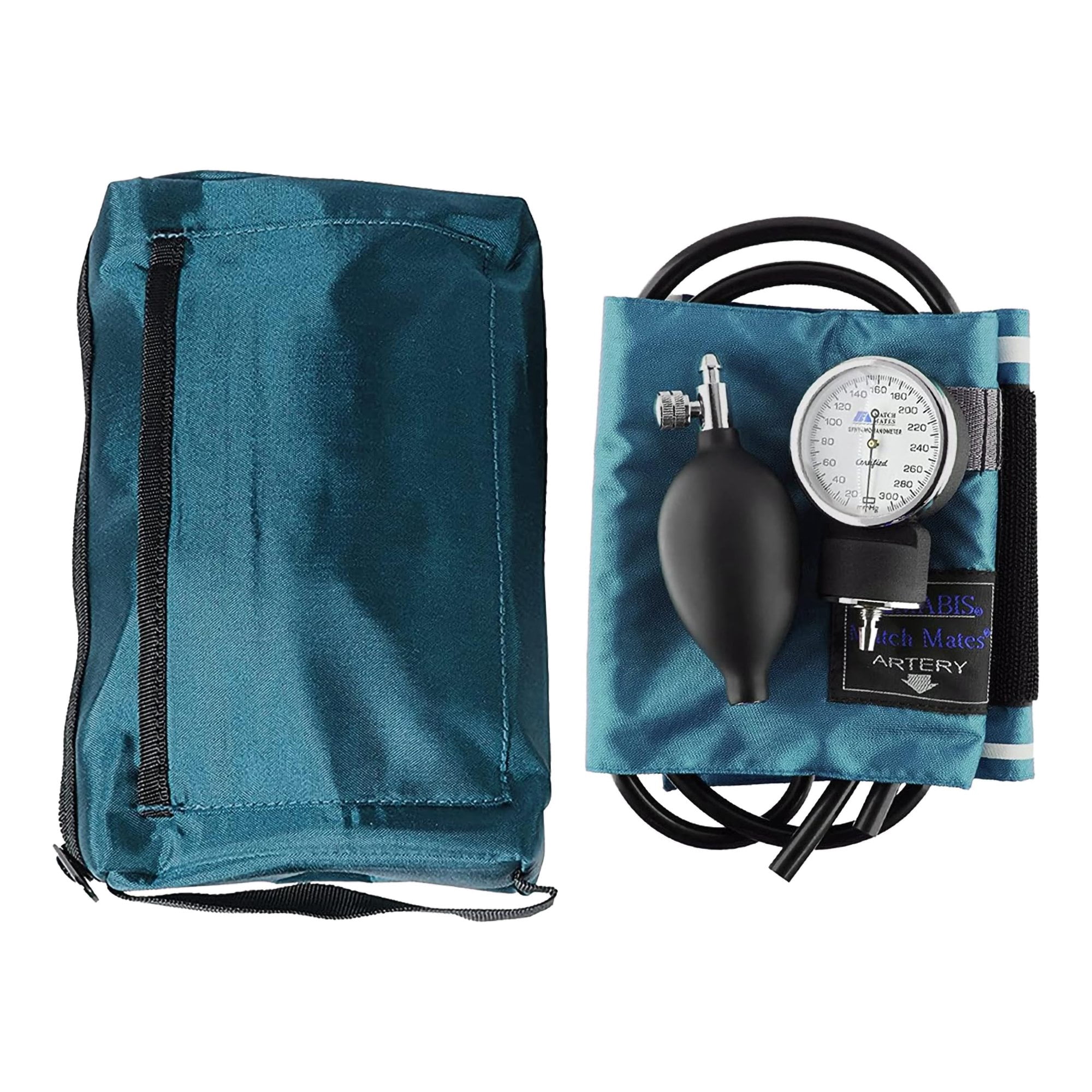 Mabis Adult / Pediatric Blue Palm Aneroid Reusable Aneroid / Stethoscope Set 2-Tubes 01-360-161 1 Each