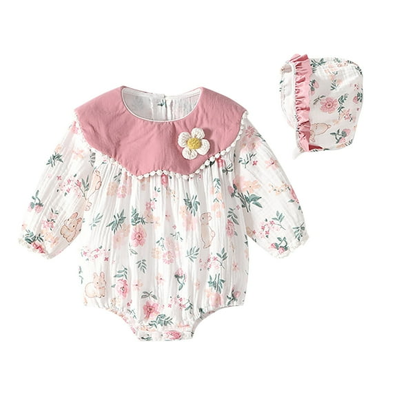 TOOYOU Boys Bodysuit Outfit New Long Sleeve Floral Baby Boy Girls Onesies Cute Jumpsuits Unisex Baby Clothes Size 0-3 Months Red