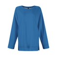 thumbnail image 6 of Womens Shirts Blouse Women's Fashion Casual Solid Color Pleated Hem Split Loose Fit Fall Sweatshirt Long Sleeve Top, 6 of 6