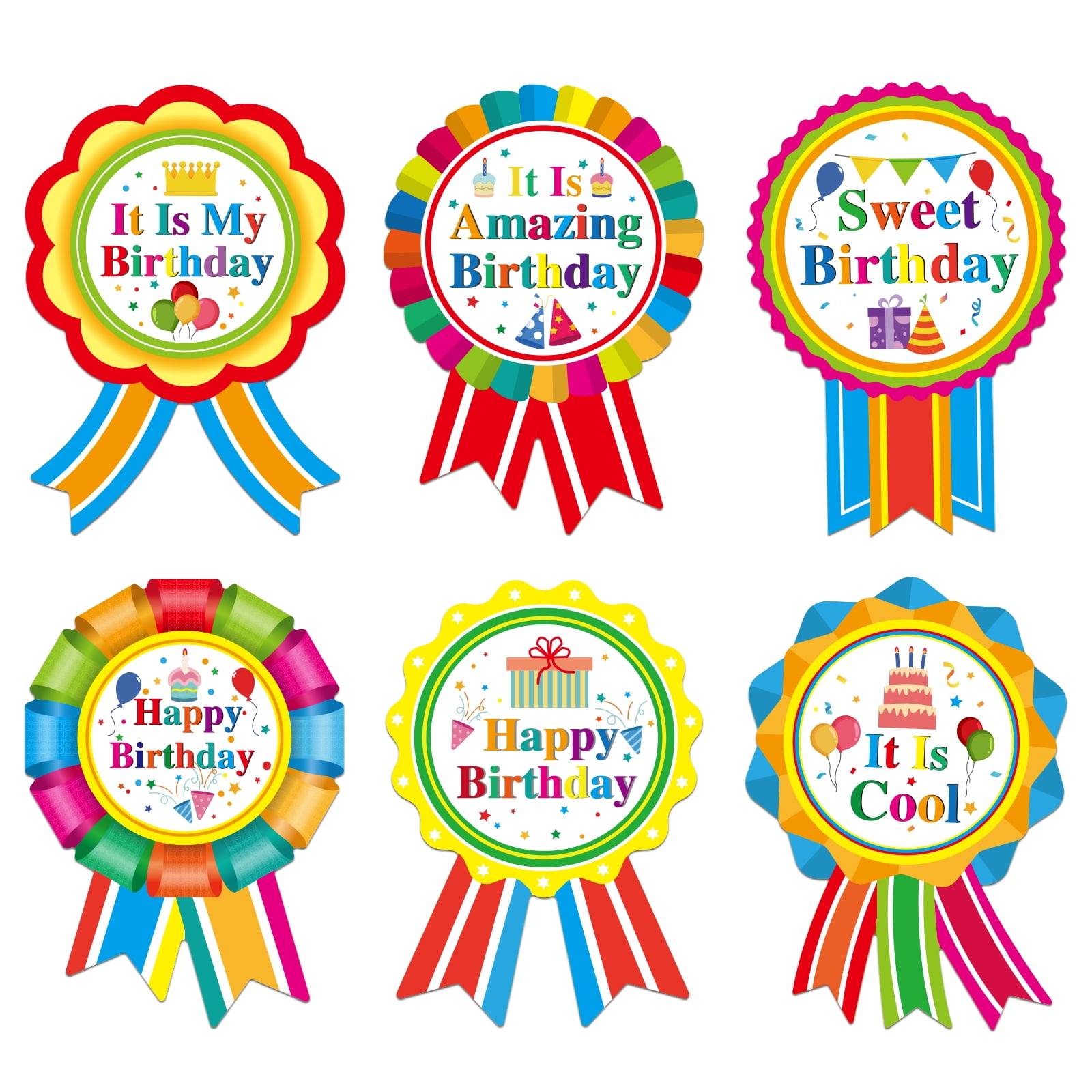 WaaHome Happy Birthday Badge Stickers for Kids It's My Birthday