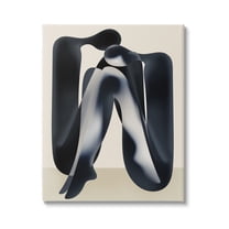 Stupell Industries Modern Figures Sitting Abstract Painting Gallery Wrapped Canvas Art Print Wall Art, 16 x 20