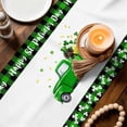 thumbnail image 3 of St. Patrick's Day Table Runner - 36 Inch Long Spring Lucky Dogs Green Grass Truck Plaid Cotton and Linen Blended Dress Scarves Farmhouse Table Runner for Kitchen Dining, Coffee Table, 13" x 36", 3 of 8