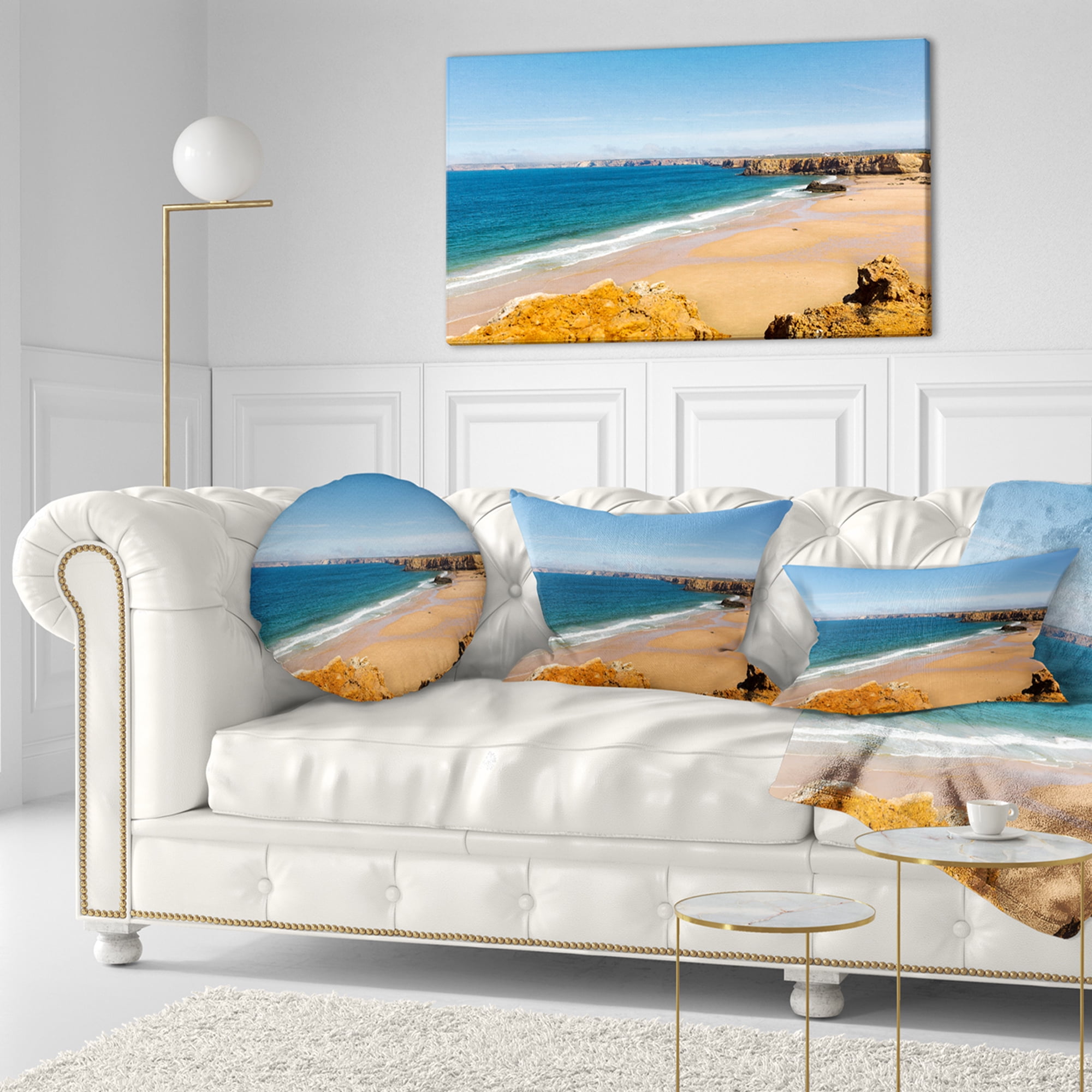 Designart 12" x 20" Multi-color Polyester Throw Pillow