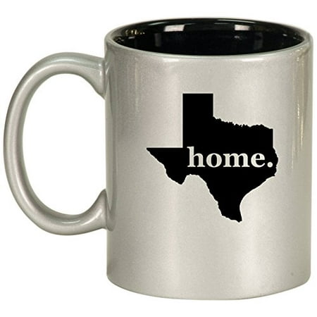 Ceramic Coffee Tea Mug Cup Texas Home (Silver)