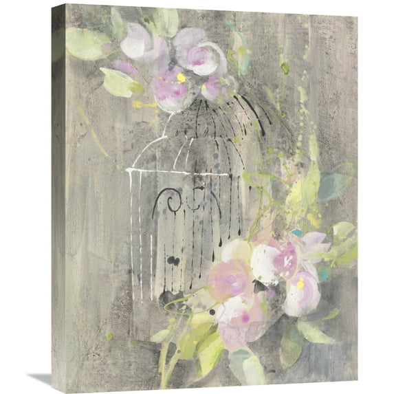 Global Gallery Albena Hristova 'Birdcage Floral II' Canvas Wall Art