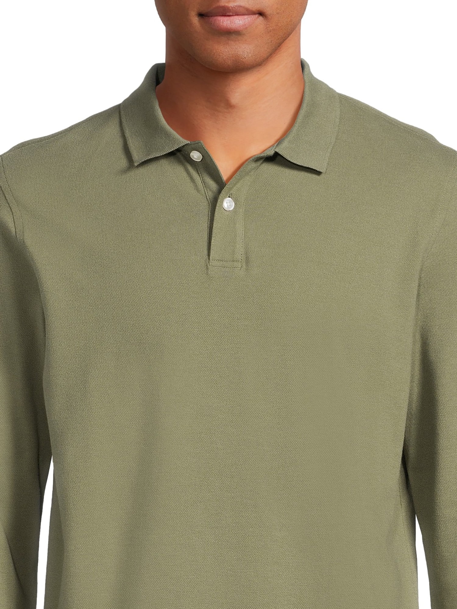George Mens Pique Polo Shirt with Long Sleeves Jordan Ubuy