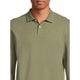 thumbnail image 3 of George Men's Pique Polo Shirt with Long Sleeves, Sizes S-3XL, 3 of 6