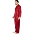Intimo Mens Tricot Travel Pajama Set, Burgundy, Large