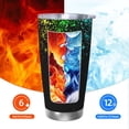 thumbnail image 6 of Picia Night Rainbow Sparkles Pattern 20 oz Tumbler Stainless Steel Vacuum Insulated Coffee Ice Cup Double Wall Travel Flask Dual Lid Water Bottle, Eco-friendly Car Cup-Straw Three-piece Set, 6 of 8