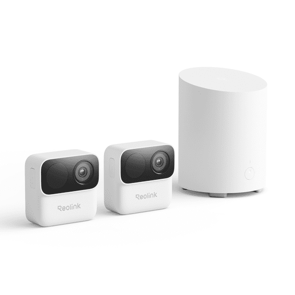 Reolink Argus MagiCam Battery Wi-Fi Security Camera System, 2-Pack, Magnetic Mount, AI Detection, Home Hub Mini