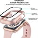 thumbnail image 3 of Compatible with Apple Watch Case 38mm Series 3 2 1 with Screen Protector, Full Protective Waterproof Bumper Cases Touch Sensitive Clear Film Screen Cover, Black/Clear/Rose Gold, 38mm, 3 of 5