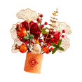 thumbnail image 4 of 2 juegos de flores artificiales chinas tradicionales en maceta para centro de mesa decorativo Estilo A 26x15x29cm Estilo C 24x20x28cm, 4 of 9