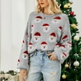 thumbnail image 2 of adviicd Ugly Christmas Sweaters for Women Soft Cute Crew Neck Funny Wintertime Holiday Parties Knitted Pullover (Grey, M), 2 of 5