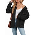 thumbnail image 3 of Blusas Informales de Larga Extragrandes con Botones y Cuello Halter para Mujer Negro XXL, 3 of 9