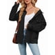thumbnail image 3 of Blusas Informales de Larga Extragrandes con Botones y Cuello Halter para Mujer Negro XXL, 3 of 9