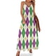 thumbnail image 1 of Vestido sin mangas con estampado de remolino de mármol de Mardi Gras Vestidos casuales ropa de mujer Corea Vestido largo elegante, 1 of 7