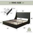 thumbnail image 7 of Feonase King Size Bed Frame with 4 Storage Drawers, Upholstered Storage Bed with Charging Station, Tufted Wingback Headboard, No Box Spring Needed, Dark Grey, 7 of 7