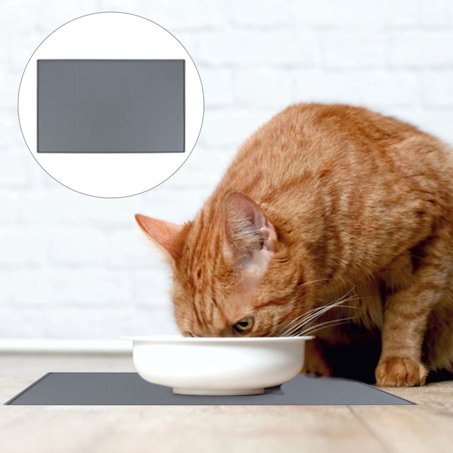 OULII Pet Feeding Pad Non-skid Waterproof Assorted Color Silicone for Cats 1Pcs