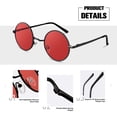 thumbnail image 6 of Sunier Round Sunglasses Retro 70s Polarized Hippie Lennon Metal Frame Men Women, 6 of 10