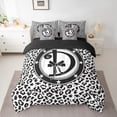 thumbnail image 2 of Feelyou Bowknot Letter D Bedding Comforter Set 7pcs for Child, Leopard Cheetah Print King Bedding Sets, Modern Fashion Style Reversible Bed Sheets, Super Cozy Room Decor, 2 of 8