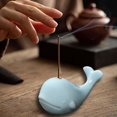 thumbnail image 1 of Porta incienso de ballena de cerámica, quemador de incienso, manualidades, decoración del hogar, adorno portátil para mascotas de té para escritorio, Azul perfecl Porta incienso, 1 of 8