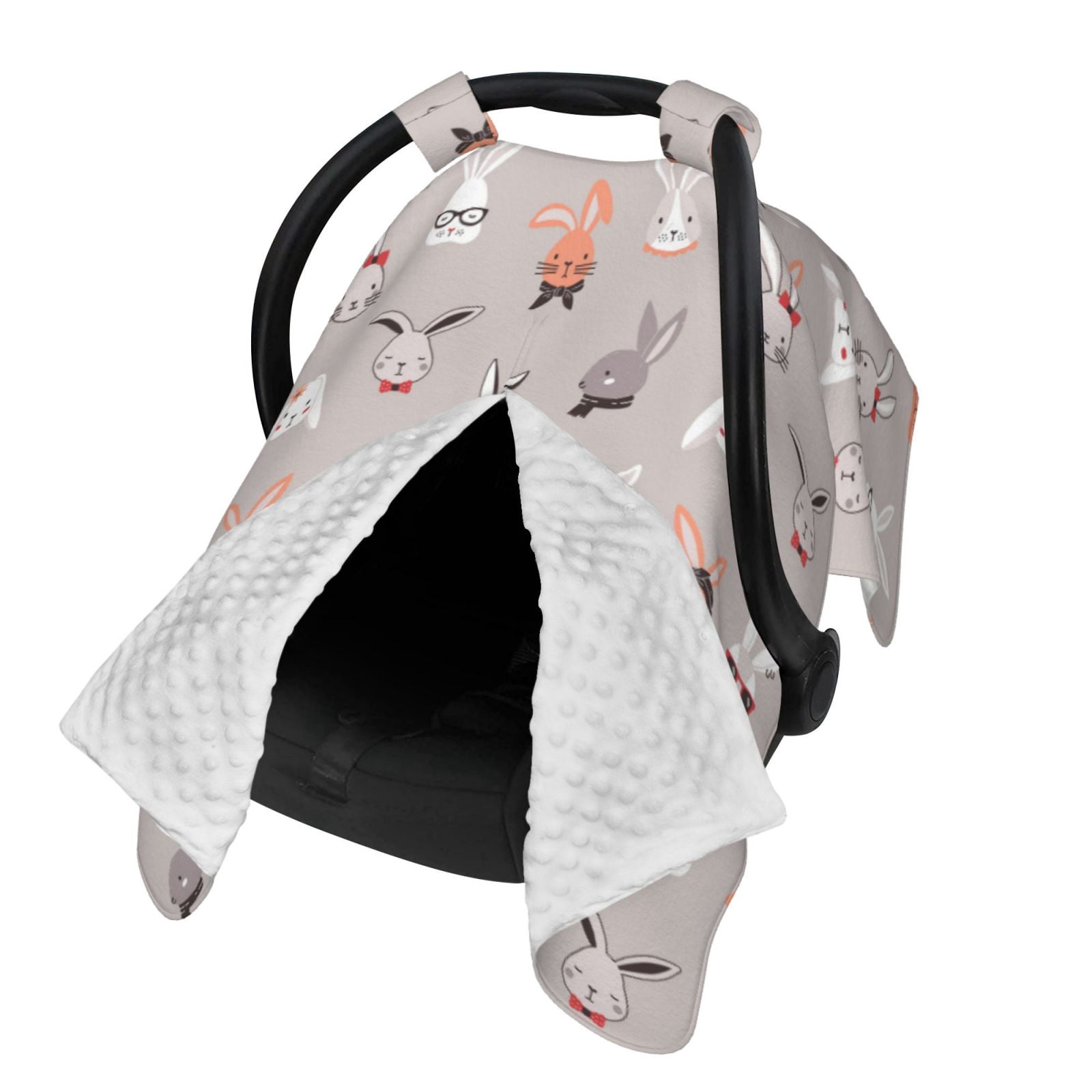 Naloa Various Rabbits Baby Car Seat Cover, Breathable Baby Carrier Cover, Multiuse Baby Carrier Cover & Nursing Breastfeeding Cover