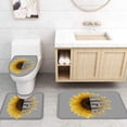 thumbnail image 4 of FMSHPON Sunflower 4 Piece Bathroom Set Shower Curtain Bath Rug Contour Mat and Toilet Lid Cover, 4 of 8