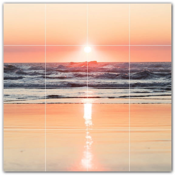 Picture-Tiles.com: Sunset Ceramic Tile Wall Mural WAL501001-44M. 24"W x 24"H using (16) 6" x 6" Ceramic Tiles-Satin Finish