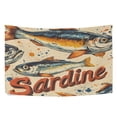 thumbnail image 6 of Yayeee Tapestry Wall Hanging for Bedroom 80" x 60" Living Room Home Wall Art Decor, Beige Sardines Pattern, 6 of 7