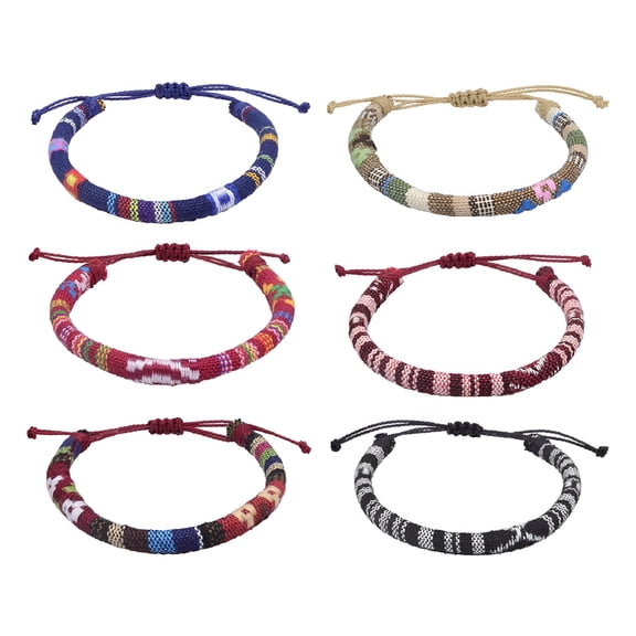 GJX 6pcs Friendship Bracelets, Braided Bracelet Set, Easter Basket Fillers for Teens