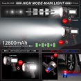thumbnail image 2 of Antorcha LED, Super Power 12800mah Batería recargable 10000 lúmenes Luz portátil para acampar, 5 modos de iluminación, Antorcha impermeable Ipx4 para pesca, Camping. Afortunado Sencillez, 2 of 5