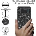 thumbnail image 3 of Compatible with Samsung Z Flip 4 Case Glitter Shockproof, for Samsung Galaxy Z Flip 4 Phone Case Bling Sparkly Soft TPU and PC Silicone Shiny Girl Women Thin Protective Cover (Black), 3 of 14