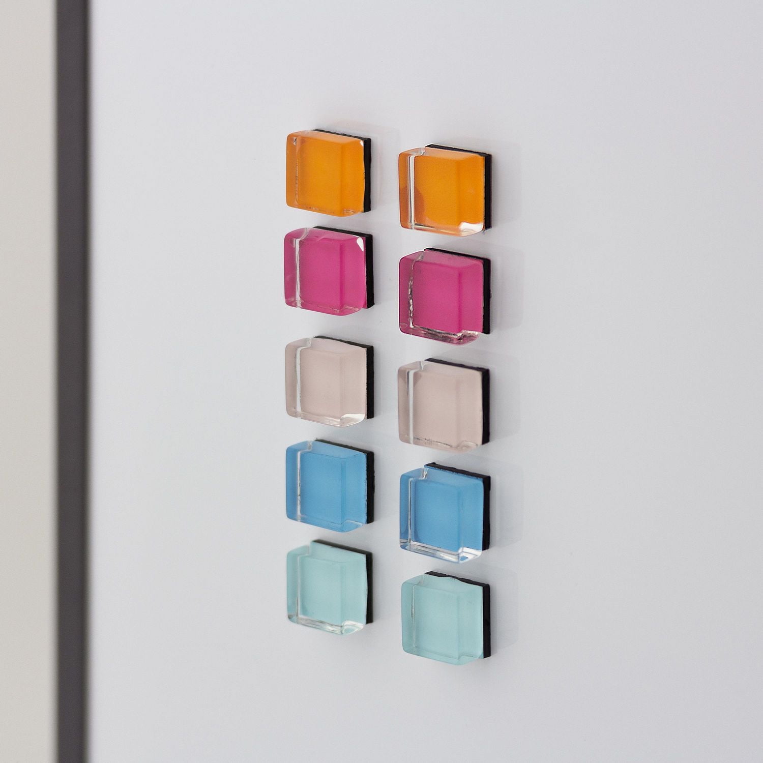 Quartet Mini Square Magnets, Magnets, Assorted Colours, 10 Pack, Mini Square Magnets, 10 Pack