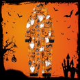 thumbnail image 2 of XUNHAO Matching Halloween Family Outfit Parent Child Colorful Skeleton Halloween Printed Hooded Zipper Home Jumpsuit Family Photo Outfits, 2 of 4