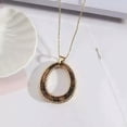 thumbnail image 5 of Bohemia Circle Pendant Necklace Ethnic Glitter Faux Leather Gold Sweater Jewelry, 5 of 8