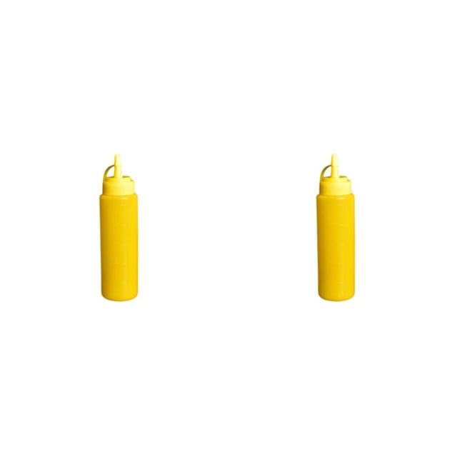 Billuyoard exprimidor escala botella ketchup condimento bar hotel restaurante cocina cocina condimento contenedor dispensador amarillo Amarillo 2piezas