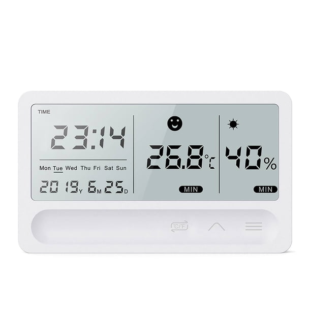 Multifuncional Digital Lcd Pantalla Grande Usb Recargable Táctil Reloj Meteorológico Temperatura Humedad Monitor Interior Termómetro Higrómetro Advancent HA019244-00
