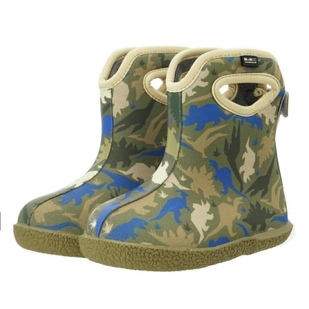 

MCIKCC Baby Waterproof Rubber Rain/Snow Boots for Toddler Boys & Girls Bronze 6