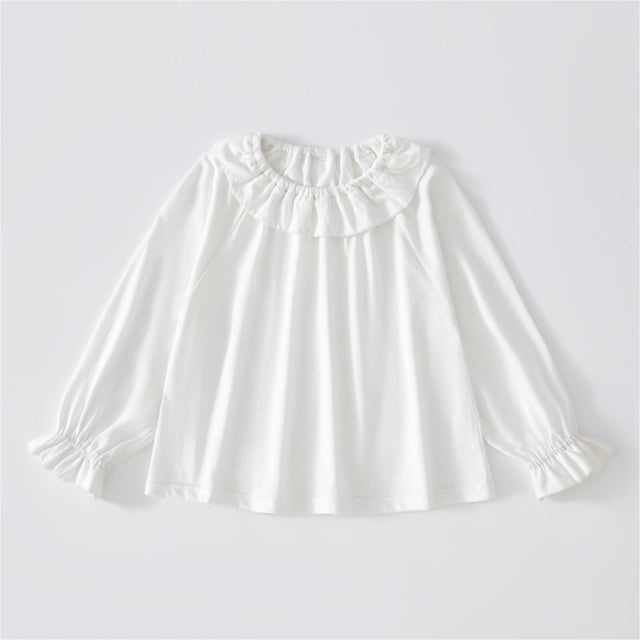 RXIRUCGD Mode Hauts Décontractés à Manches Longues pour Filles Col Rond Imprimé (Blanc, Taille : 4 Ans)