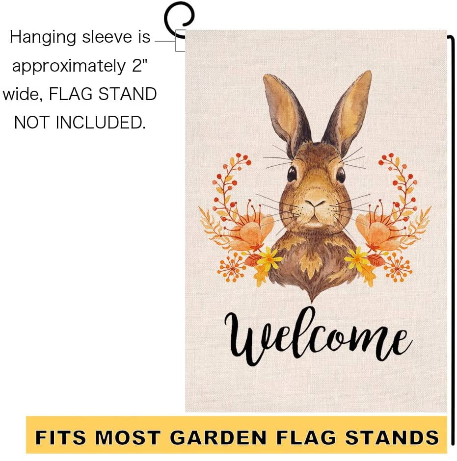 Bunny Rabbit Garden Flag Stand 