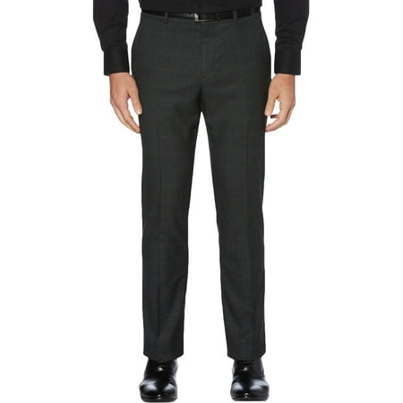 Perry Ellis Mens Window Pane Tech Pocket Dress Pants
