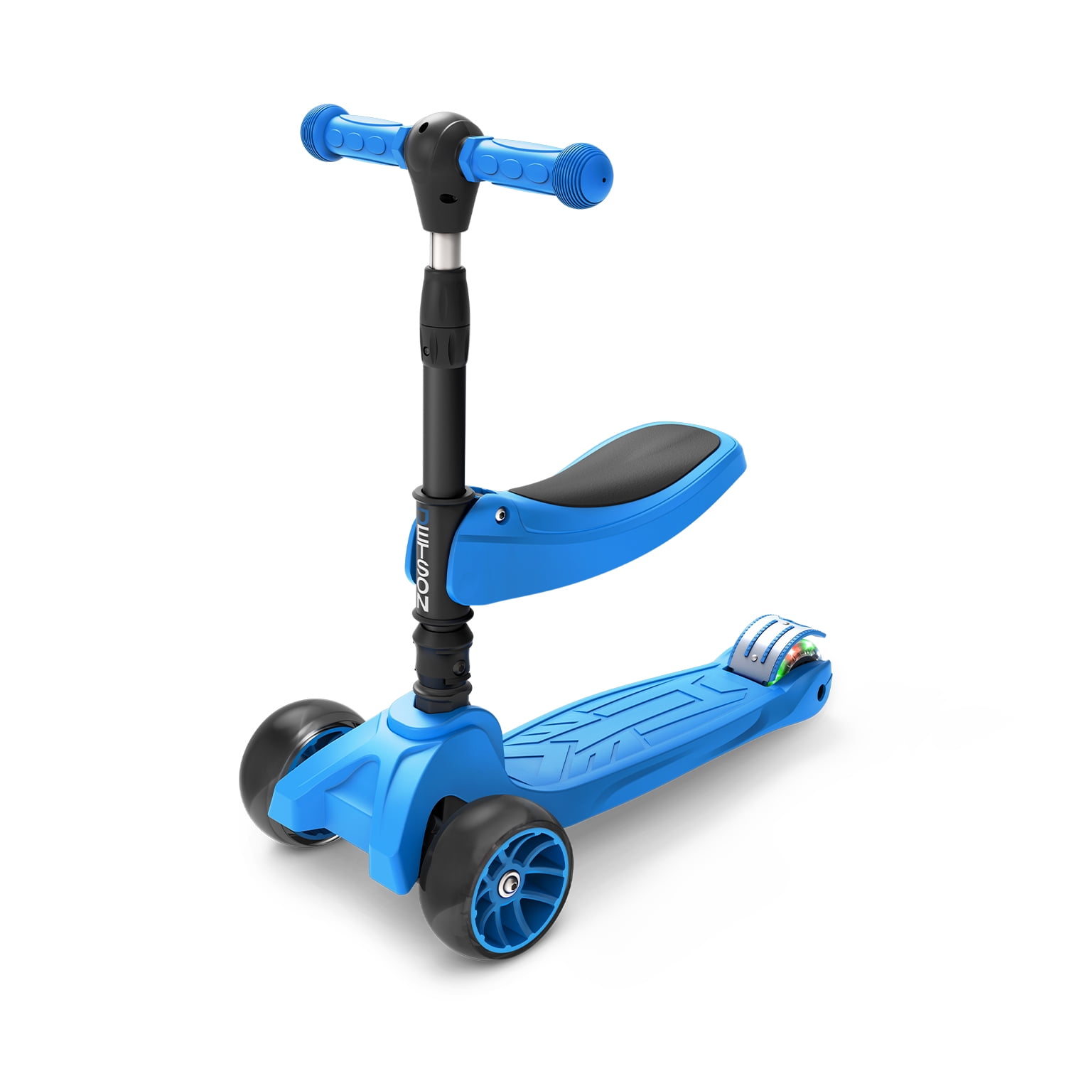 3-Wheel Kick Kids Scooter W/ Foldable Seat and Flash Light Wheels Adjustable US 