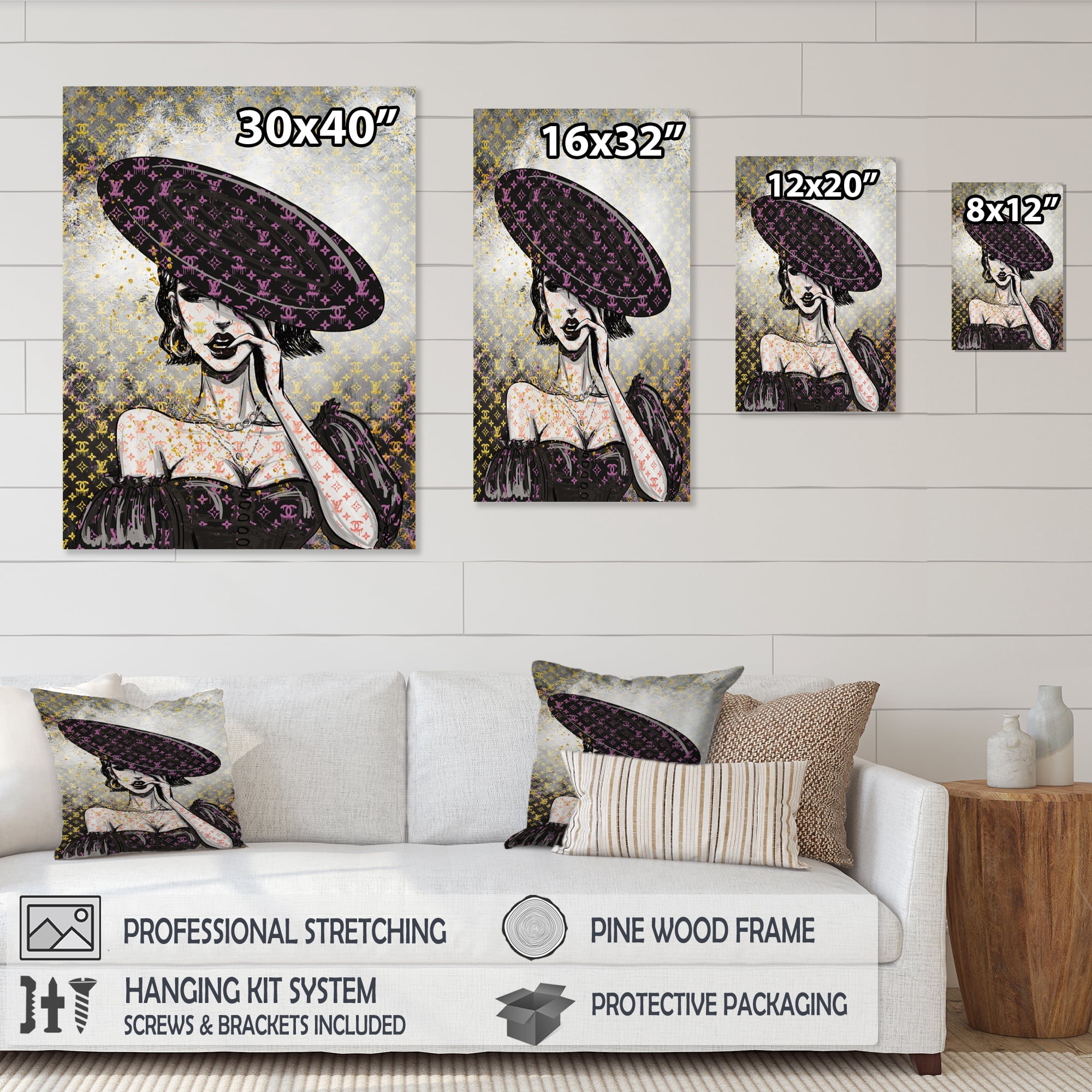 Designart High End Female Illustration Canvas Wall Art